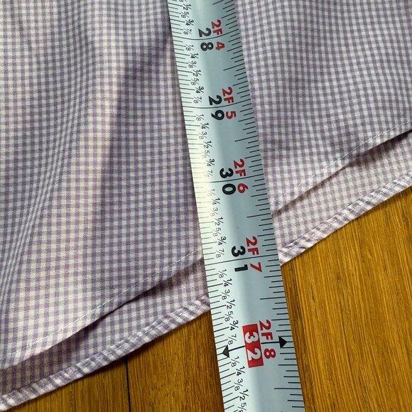 Brooks Brothers Size 17 2/3 Purple Gingham Regent Non-Iron Cotton Dress Shirt - Picture 6 of 12